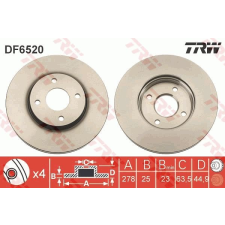 TRW Féktárcsa TRW DF6520 féktárcsa