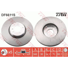 TRW Féktárcsa TRW DF6611S féktárcsa