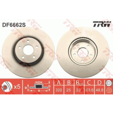 TRW Féktárcsa TRW DF6662S féktárcsa