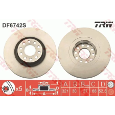 TRW Féktárcsa TRW DF6742S féktárcsa