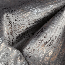  Tulia bársony sötétítő függöny fényes levél nyomattal Acélszürke 135x270 cm lakástextília