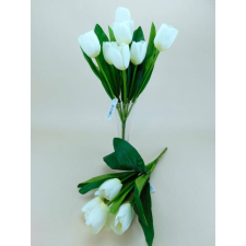  Tulipán 7 ágú selyemvirág csokor 36 cm - Fehér dekoráció