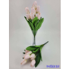  Tulipán 9 fejes selyem csokor 35 cm - Halvány rózsaszín