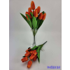  Tulipán 9 fejes selyem csokor 35 cm - Narancs
