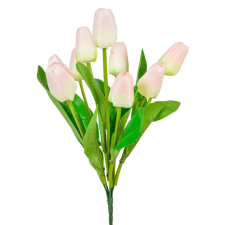  Tulipán csokor 9 virágos világosrózsaszín 37cm dekorációs kellék