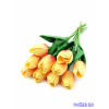  Tulipán gumis 10 szálas real touch köteg 33cm - Cirmos Narancs