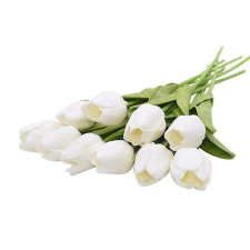  Tulipán Művirág 10 szálas #fehér dekoráció