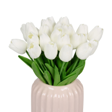  Tulipánok művirág 24 darabos készletben fehér dekoráció