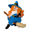 Tündér Witch on Broom, Boszorkány fólia lufi 61 cm