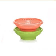 Tupperware Napsugár tál szett, 2 db 400 ml-es, Narancs és zöld- Tupperware papírárú, csomagoló és tárolóeszköz