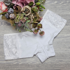 Turbó Csipkés szélű női short-francia alsó M, Fehér