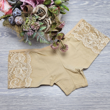 Turbó Csipkés szélű női short-francia alsó S, Drapp női alsó