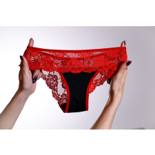 Turbó -Linda csipkés FÉLTANGA PIROS-FEKETE színben S női alsó