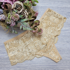 Turbó Széles oldalú csipkés tanga S, Drapp