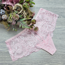 Turbó Széles oldalú csipkés tanga XL, Rózsaszín