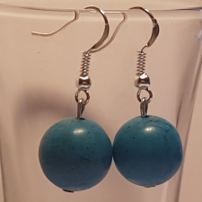  Türkinit fülbevaló 1,2 cm-es gyönggyel fülbevaló