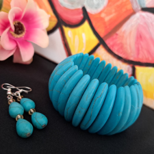  Türkinit karkötő és fülbevaló. ékszer szett