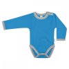  Türkizkék-melírszürke hosszú ujjú baba body