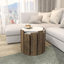 TUTI AG Dohányzóasztal Lori - White, Walnut bútor