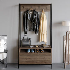 TUTI AG Előszobafal Devin - Walnut, Black bútor