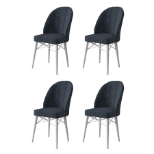 TUTI AG Étkezőszék szett (4 db) Ritim - Antracit, Fehér bútor