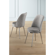 TUTI AG Étkezőszék szett (6 db) Pefa - Szürke, Króm bútor