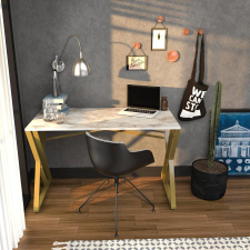 TUTI AG Íróasztal Gyza - White, Gold íróasztal