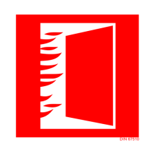  Tűzgátló ajtó zárva tartandó! - öntapadó, 100*100mm információs tábla, állvány