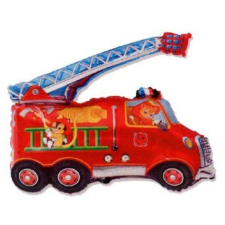Tűzoltóautó Fire Car fólia lufi 36 cm (WP) party kellék