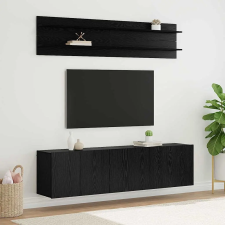  TV egységek Falra szerelhető 6 pcs Musta tammi Faanyag bútor