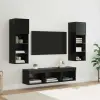  TV Fali Egységek 5 pcs Fekete tölgy 60 x 30 x 30 cm Faanyag