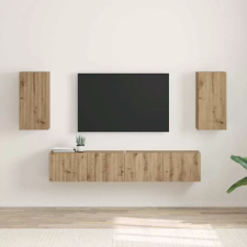  TV Fali Szekrény 2 db Művészi tölgy Szerelt Fa bútor