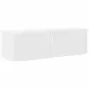  TV Fali Szekrény Fényes Fehér 98 x 31 x 29,5 cm Faanyag