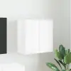  TV Fali Szekrény Magas Fényű Fehér 59,5 x 31 x 60 cm Faanyag