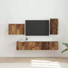  TV falit kabinet szett Falra szerelhető 4 pcs Öreg fa Faanyag bútor