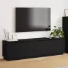  TV szekrény 180 x 38 x 49 cm Fekete tölgy Szerelt Fa