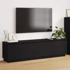  TV szekrény 180 x 38 x 49 cm Fekete tölgy Szerelt Fa bútor