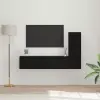  TV szekrény garnitúra 3 pcs Fekete tölgy Faanyag