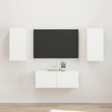  TV szekrény garnitúra Falra szerelhető 2 pcs Fehér Faanyag bútor