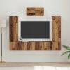  TV szekrény garnitúra Falra szerelhető 7 pcs Öreg fa Faanyag