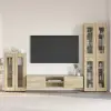  TV szekrény garnitúra fiókkal FLORIN 3 pcs Sonoma tölgy Faanyag