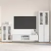  TV szekrény garnitúra FLORIN 3 pcs Magas Fényű Fehér Faanyag