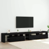  TV szekrény LED-del 3 pcs Fekete tölgy 260 x 37 x 40 cm Faanyag