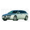 TYC Alfa-Romeo 159 2005.09.01-2012.12.31 Tükörlap cserélhető bal, kék, aszf., fűthető, (0P93)