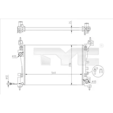 TYC hűtő, motorhűtés 725-0044-R autóalkatrész