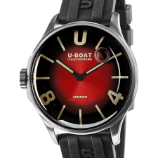 U-Boat 9500 Darkmoon Red SS Soleil Mens Watch 40mm 5ATM, karóra