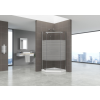 U Design Penta ötszögletű üveg zuhanykabin tálcával, csíkos, 90x90x185 cm