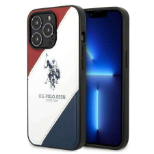 U.S. POLO ASSN. US Polo USHCP14XPSO3 iPhone 14 Pro Max 6,7&quot; fehér tricolor dombornyomott tok tok és táska