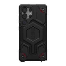 UAG MONARCH PRO szilikon telefonvédő (erős ütésállóság. textil minta. MagSafe) FEKETE tok és táska
