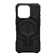 UAG MONARCH PRO szilikon telefonvédő (erős ütésállóság. textil minta. MagSafe) FEKETE tok és táska